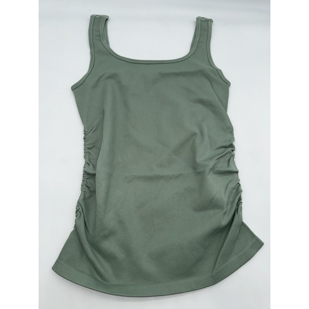OQQ Women's Cropped Ruched Tank Top 90% Nylon 10% Spandex Stretch S